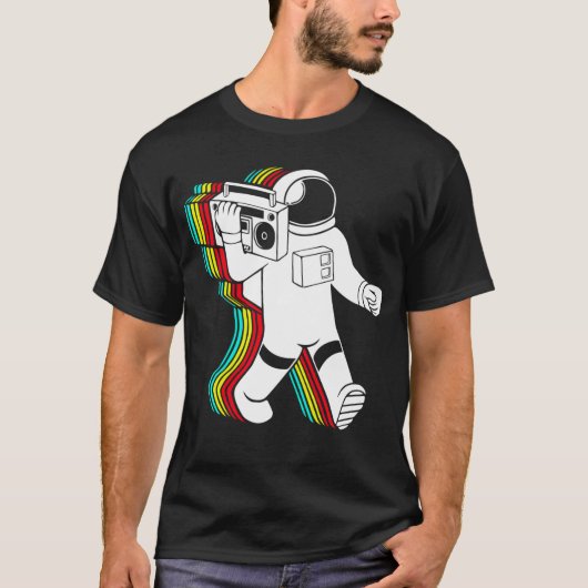 Astronaut met boombox t-shirt (Voorkant)