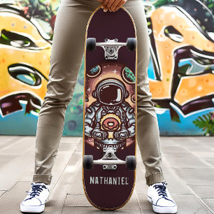 Astronaut Met Donut Grappige Gepersonaliseerde Naa Skateboard