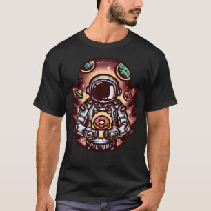 Astronaut met Donut Space T Shirt ontwerp