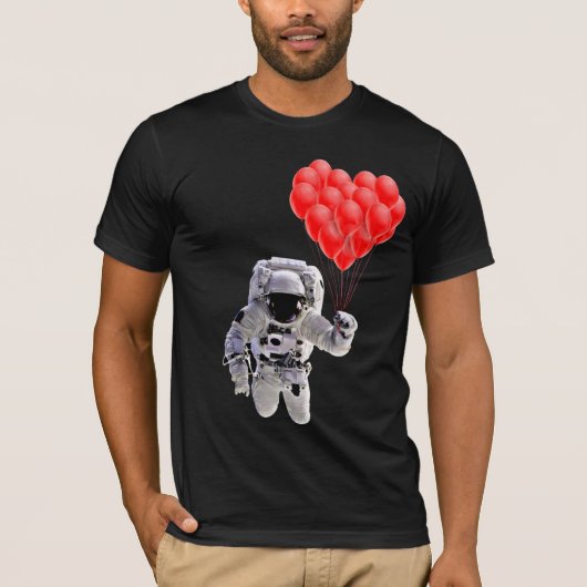 Astronaut met hartballonnen T-Shirt (Voorkant)