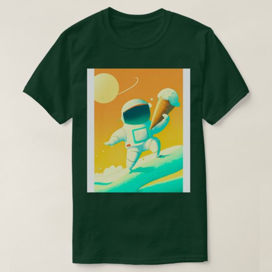 Astronaut met Ice Cream 2 T-shirt (Design voorkant)