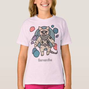 Astronaut minimalistische kat in de ruimte   Grapp T-shirt