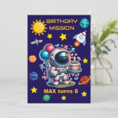 Astronaut Mission Birthday Invitation Editable (Debout devant)