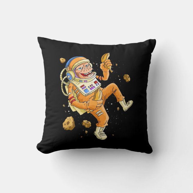 Astronaut Monkey Space Kussen (Voorkant)
