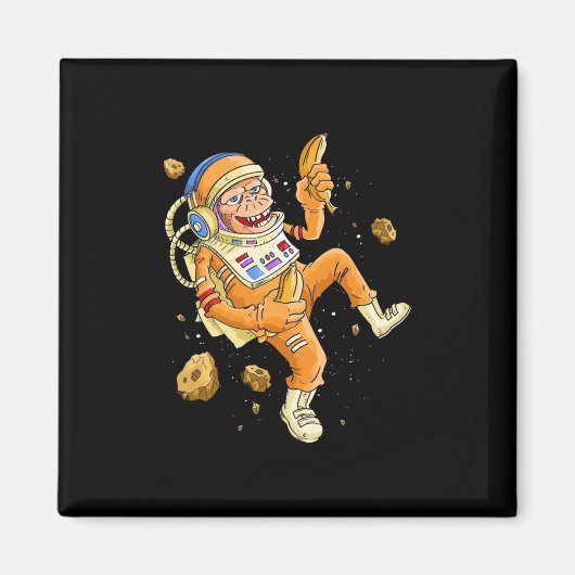 Astronaut Monkey Space Magneet (Voorkant)