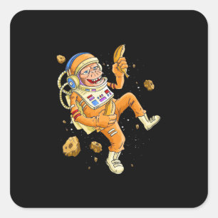 Astronaut Monkey Space Vierkante Sticker