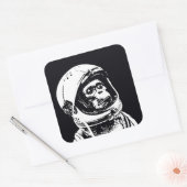 Astronaut Monkey Vierkante Sticker (Envelop)