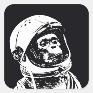 Astronaut Monkey Vierkante Sticker
