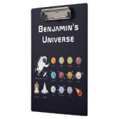 Astronaut Monogram Buitenruimte Kinder Kleurrijke Klembord (Links)