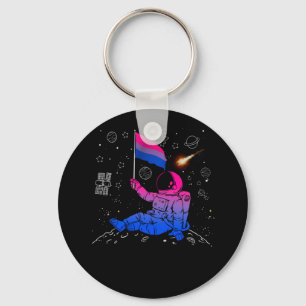 Astronaut Moon Bisexual Flag Space LGBTQ Gay Pride Sleutelhanger