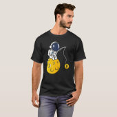 Astronaut Moon Fishing BTC Crypto Cryptocurrency B T-shirt (Voorkant volledig)