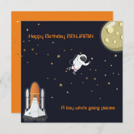 Astronaut Moon Rocket Kinder Solar System Fun Flat Kaart