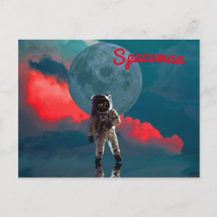 Astronaut Moon Spaceman Briefkaart