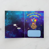 Astronaut & Moon Verjaardag Kaart (Binnen)