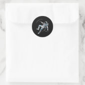Astronaut Muay Thai Boxing Karate Kickboxing Marti Ronde Sticker (Tas)