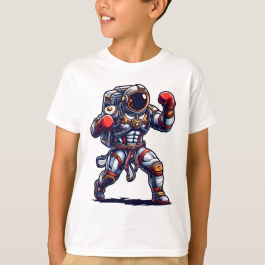Astronaut Muay Thai Boxing Karate Kickboxing Marti T-shirt (Voorkant)