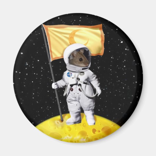 Astronaut muis op de maan magneet (Voorkant)