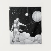 Astronaut Muurschildering Monochroom | Kunst aan d Wandkleed (Voorkant)