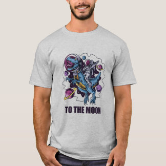 astronaut naar de maan t-shirt