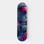 Astronaut Neon Graffiti Art – Limited Edition Skateboard (Voorkant)