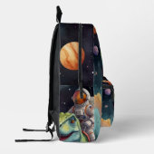 Astronaut on Dino in Space  Bedrukte Rugzak (Links)