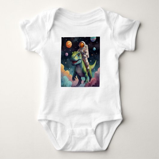 Astronaut on Dino in Space Romper (Voorkant)