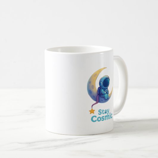 Astronaut on Moon Mug – Stay Cosmic Space Gift (Devant droit)