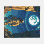 Astronaut onder de Hemelse Poort Fleece Deken (Voorkant (Horizontaal))