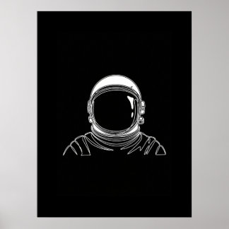 Astronaut One Line Art Print