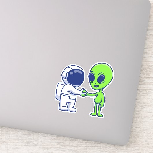 Astronaut ontmoet Alien Vinyl Stickers (Detail)