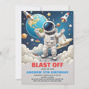 Astronaut ontploft van verjaardagsfeestje Galaxy Kaart