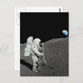 Astronaut op de maan briefkaart (Voorkant / Achterkant)