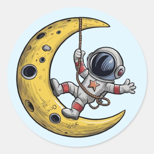 Astronaut op de maan Sticker Set (Voorkant)