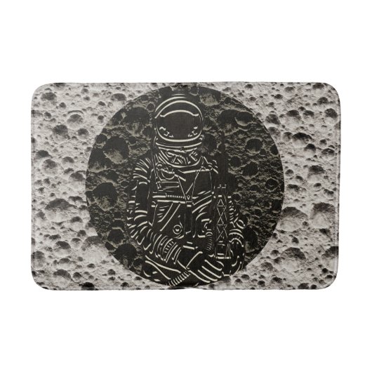 Astronaut op de Moon Space Black & Grey Badmat (Voorkant)