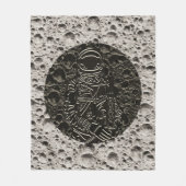 Astronaut op de Moon Space Black & Grey Fleece Deken (Voorkant)