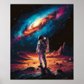 Astronaut op de planeet poster (Voorkant)