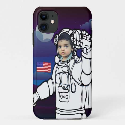 astronaut op maan buitenruimte jongen verjaardag Case-Mate iPhone case (Achterkant)