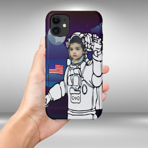 astronaut op maan buitenruimte jongen verjaardag iPhone 11 hoesje