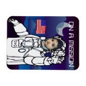 astronaut op maan buitenruimte jongen verjaardag magneet (Horizontaal)