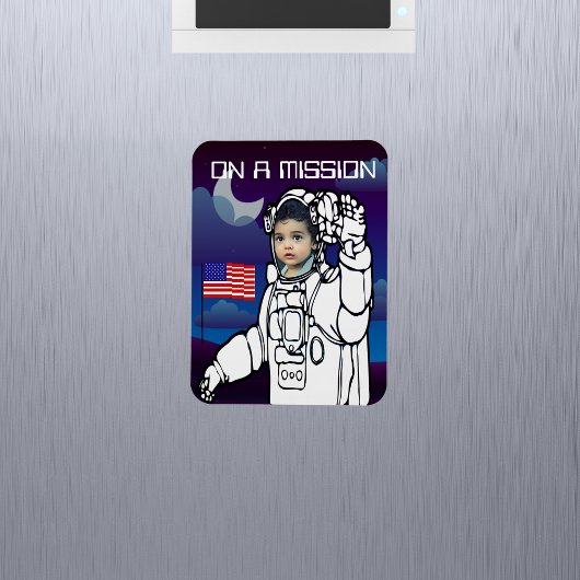 astronaut op maan buitenruimte jongen verjaardag magneet