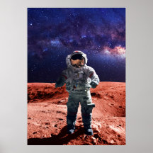 Astronaut op Mars - Poster