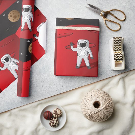 Astronaut op Mars Space Explorer Red Planet Cadeaupapier