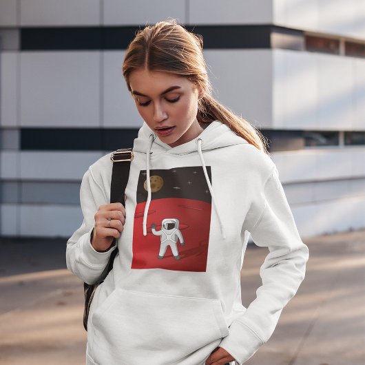 Astronaut op Mars Space Explorer Red Planet Hoodie