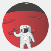 Astronaut op Mars Space Explorer Red Planet Ronde Sticker (Voorkant)