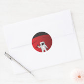 Astronaut op Mars Space Explorer Red Planet Ronde Sticker (Envelop)