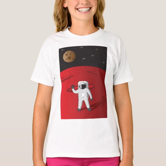 Astronaut op Mars Space Explorer Red Planet T-shirt (Voorkant)