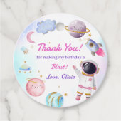 Astronaut Outer Space Birthday Party Bedankjes Labels (Voorkant)