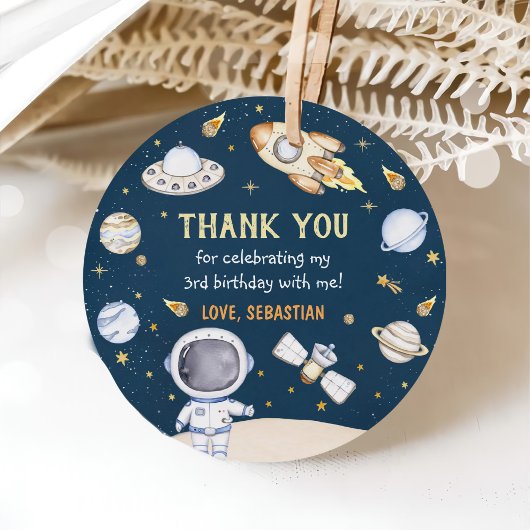 Astronaut Outer Space Birthday Party Bedankjes Labels