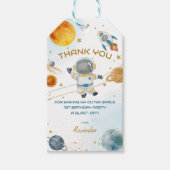 Astronaut Outer Space Birthday Thank You Cadeaulabel (Voorkant)