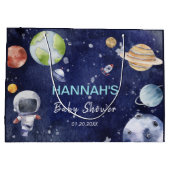 Astronaut Outer Space Boy Baby shower Party Groot Cadeauzakje (Achterkant)